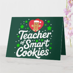 Carte Professeur de Noël de cookies intelligents Profess
