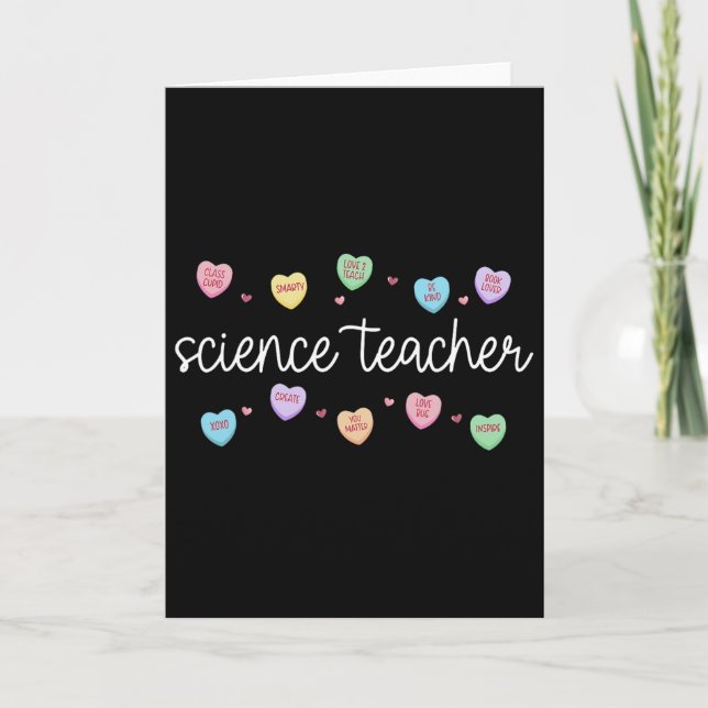 Carte Professeur de science bonbon en forme de coeur Sai (Devant)
