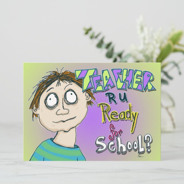 Carte Professeur Êtes-Vous Prêt Pour L'École ? (Debout devant)