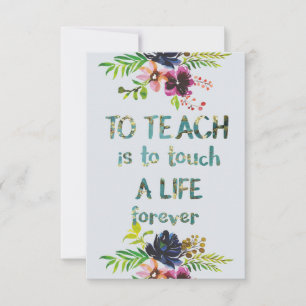 Carte Professeur Merci Citation typographie de rentrée s