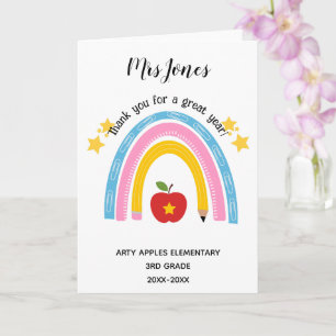 Carte professeur merci mot de retraite art apple