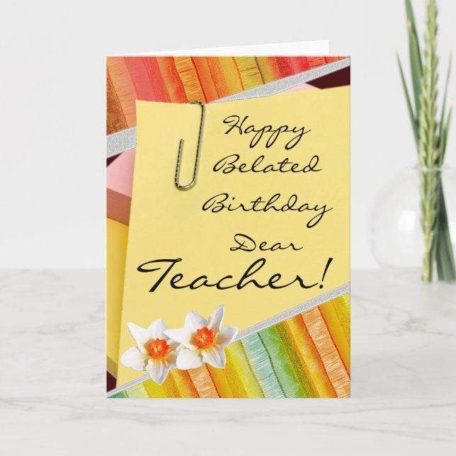 Carte Professeur tardif heureux d'anniversaire (Devant)