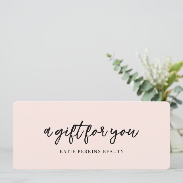 Carte Professional Blush Pink Simple Certificat cadeau (Debout devant)