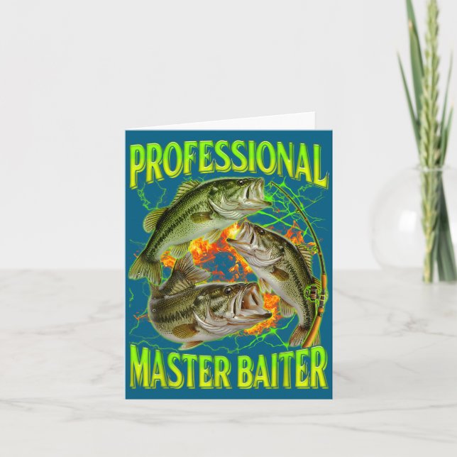 Carte Professional Master Baiter Funny Fishing Meme Boot (Devant)