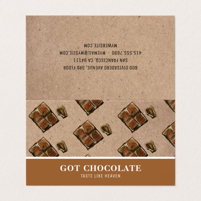 Carte professionnelle Brown moderne au chocolat (Extérieur déplié)