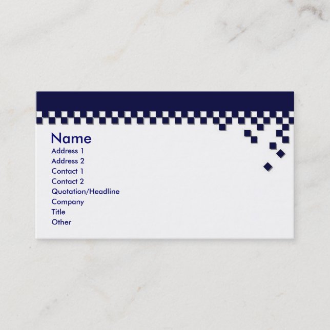 Carte professionnelle classique de profil (Devant)