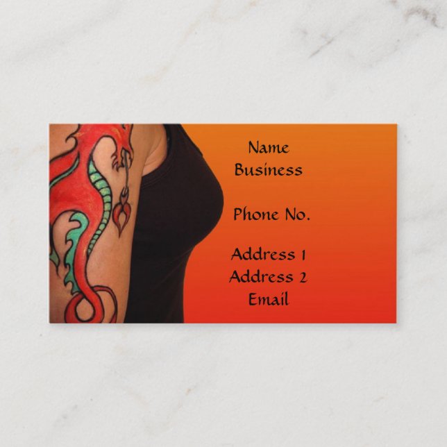 Carte professionnelle/profil de l'artiste de tatou (Devant)