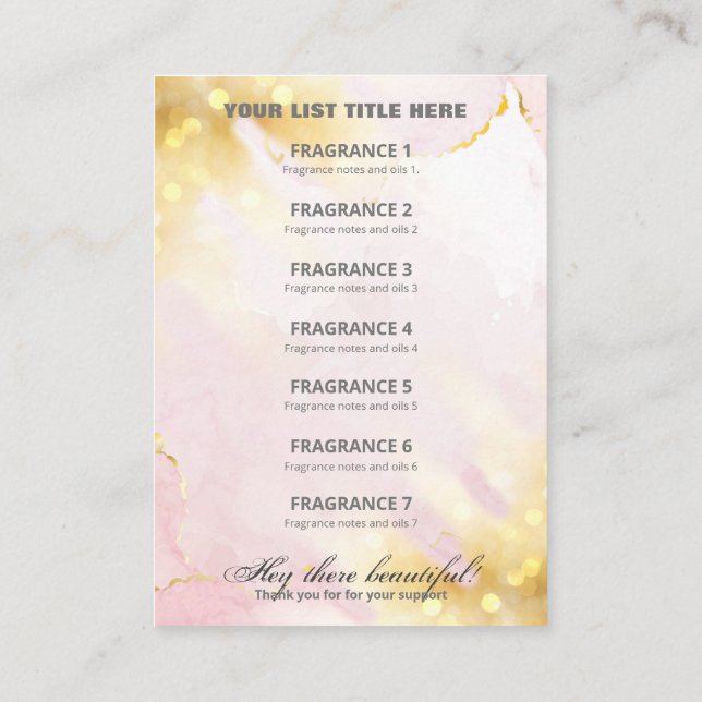 Carte professionnelle Shimmer Rose Gold (Dos)