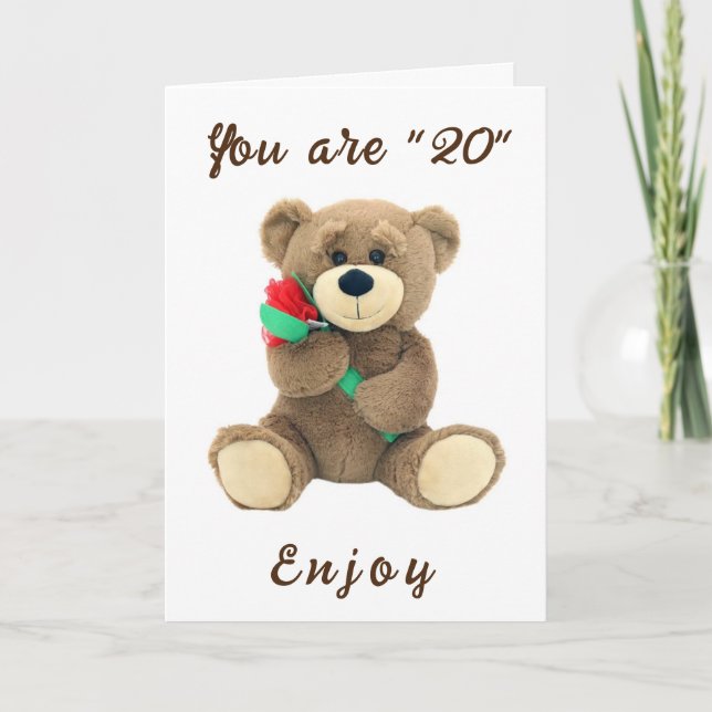 Carte **PROFITEZ DE VOTRE **20e** ANNIVERSAIRE! ! !** Ca (Devant)
