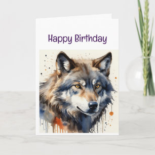 Carte Profitez de votre animal sauvage de loup d'anniver