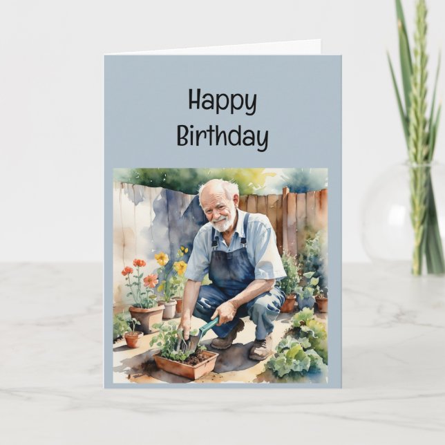 Carte Profitez de votre anniversaire pour jardiner (Devant)