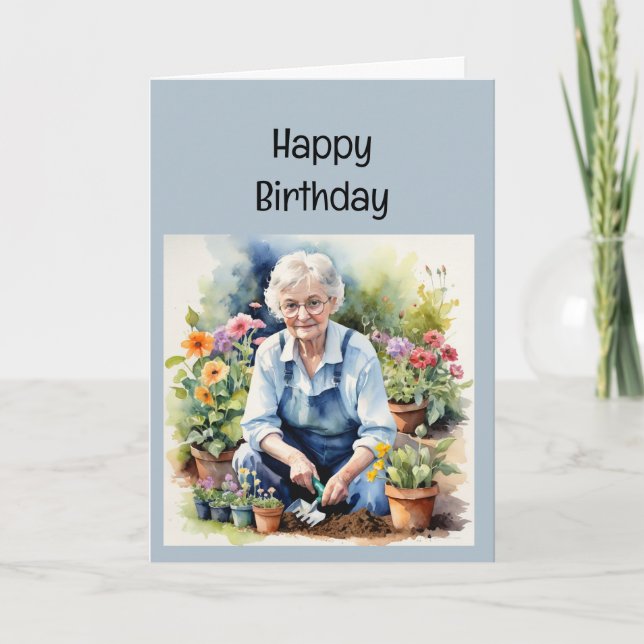 Carte Profitez de votre anniversaire pour jardiner (Devant)