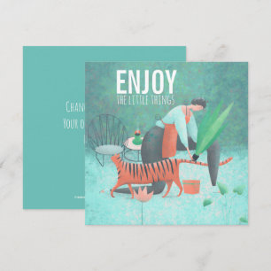 Carte Profitez Des Petites Choses Turquoise Gardening Ze