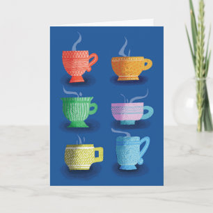 Carte Profitez du groupe Six tasses de liquide à vapeur