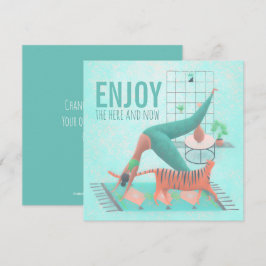 Carte Profitez Ici Et Maintenant Pastel Zen Yoga Pose Ch