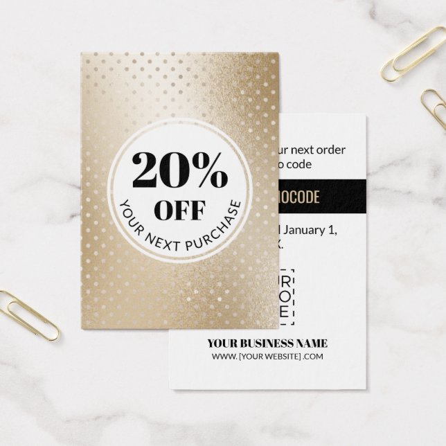 Carte Promo Code Gold Polka Dot (Bureau)