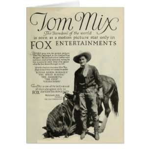 Carte promo de magazine Tom Mix 1920 vintage