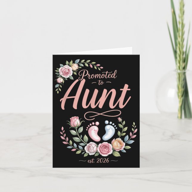 Carte Promoté À Tante Est 2026 Floral Femmes Hommes Mère (Devant)