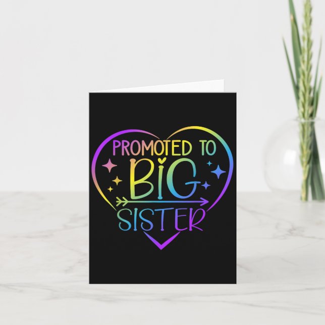 Carte Promoted To Big Sister - New Baby Birth Announceme (Devant)