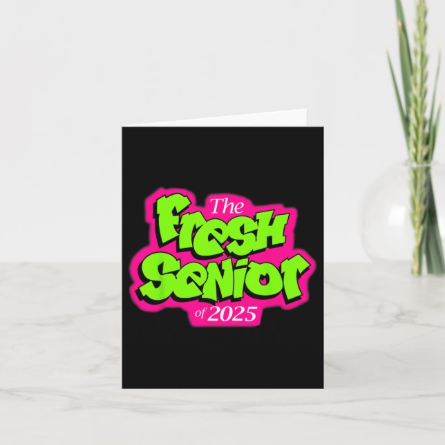 Carte Promotion 2025 Senior Fresh Style Télé 90s Diplômé (Devant)