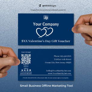 Carte promotionnelle Bleue Saint-Valentin
