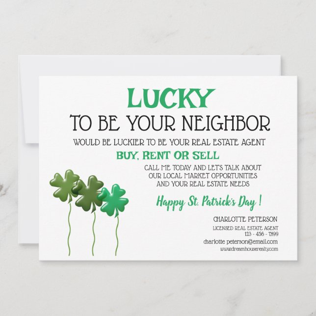 Carte promotionnelle de la Saint-Patrick pour l'im (Devant)