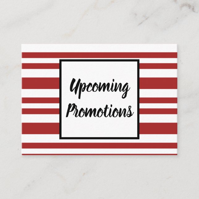 Carte promotionnelle de vacances d'affaires (Devant)