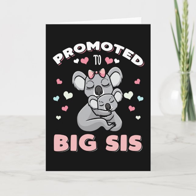 Carte Promu À Grande Soeur Mignonne Gros Sis (Devant)