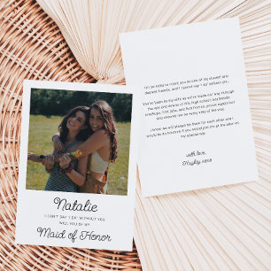 Carte Proposition de Demoiselle d'Honneur Photo Platefor
