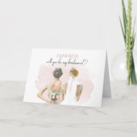 Proposition de domestique Aquarelle rose Nom perso