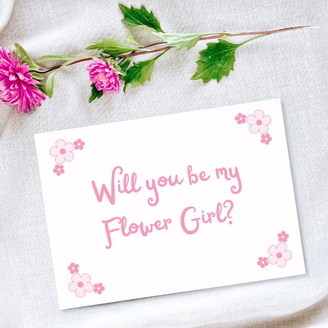 Carte Proposition de Fille Fleur Personnalisée Cute Rose (Créateur téléchargé)