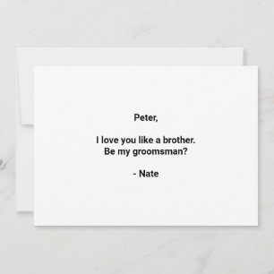 Carte Proposition de Groomsman Bière Gratuite