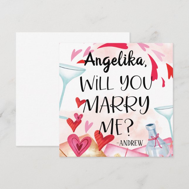 Carte Proposition de marriage | You Marry Me ? Custom (Devant / Derrière)