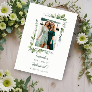 Carte Proposition de photo de la femme de ménage verte d