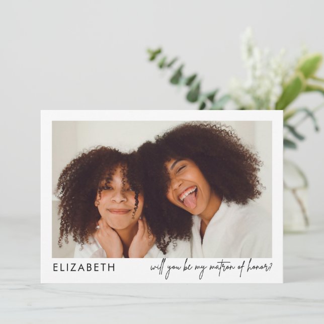 Carte Proposition de photo de témoin de mariage minimali (Debout devant)