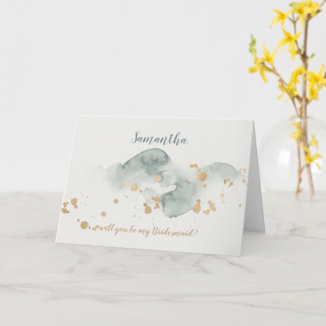 Carte Proposition d'une servante d'aquarelle moderne et  (Fleur jaune)