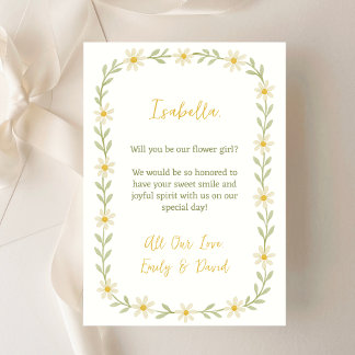 Carte Proposition Fleur mignonne Aquarelle Daisy