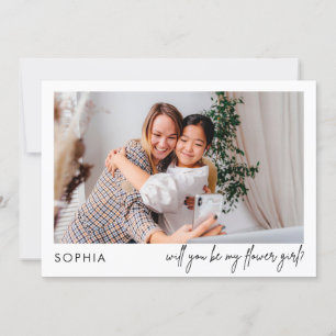 Carte Proposition minimaliste Chic Black Photo Flower