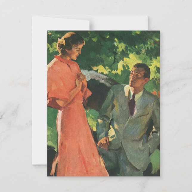 Carte Proposition vintage ; Voulez-Vous M'Épouser ? (Devant)