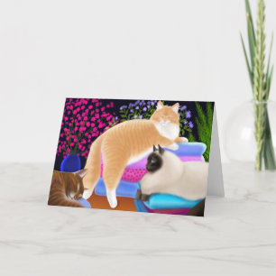 Carte propre de blanchisserie d'amour de chats