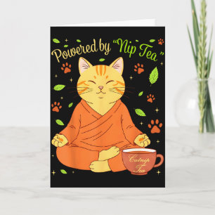 Carte Propulsé par Nip Tea Drôle de Chat en méditation Y