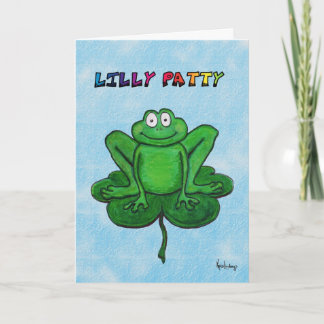 Carte Protection drôle de Lilly de grenouille d'humour