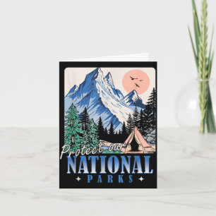 Carte Protéger nos parcs nationaux design rétro vintage
