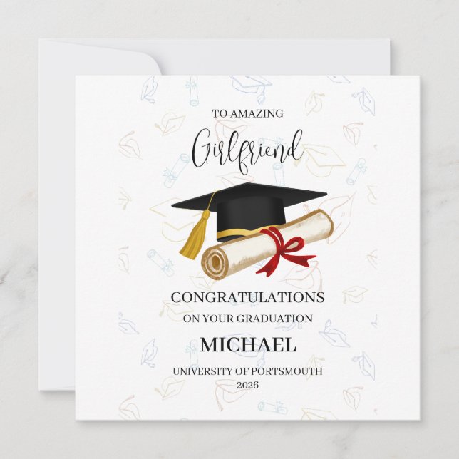 Carte Proud Girlfriend Graduation Personalized (Devant)