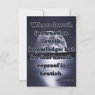Carte Proverbes 12:1 Bible Verse Pic Greeting Card