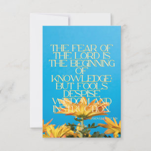 Carte Proverbes 1:7 KJV Bible Scripture Pic Grey