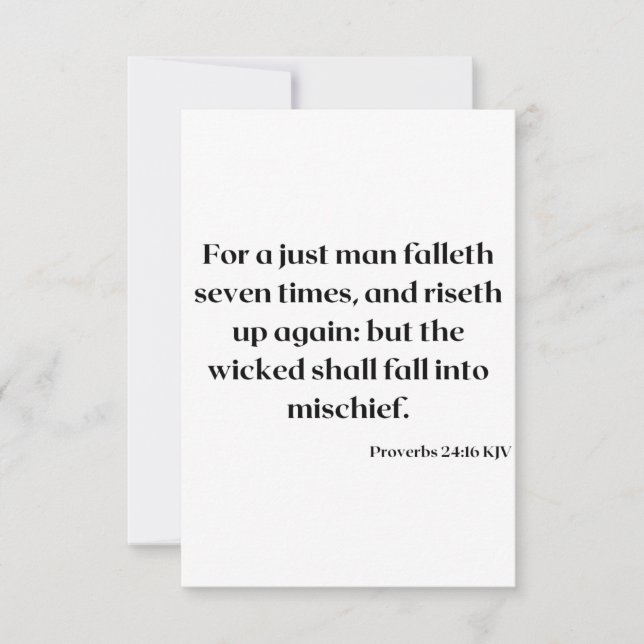 Carte Proverbes 24:16 KJV Bible Écriture Salutation (Devant)