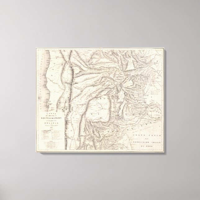 Carte, Provinz Salta, Jujuy Leinwanddruck (Vorderseite)