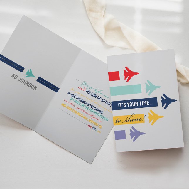 Carte Psalm 91 Force aérienne F16 Formation de base BMT  (Air Force basic training BMT F-16 jet flight plane letter writing card Psalm 91 military Christian)