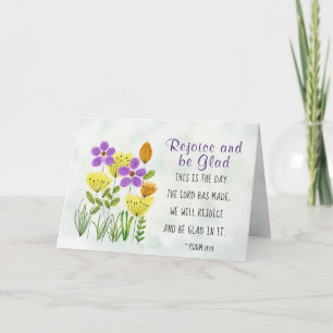 Carte Psaume 118:24 C'est le jour, Inspirationnel Floral